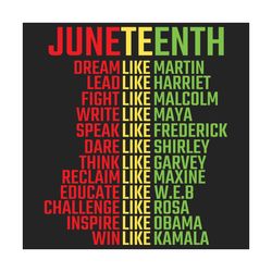 juneteenth dream like leaders svg, juneteenth svg, black people svg, black leader svg, freedom svg, african american svg