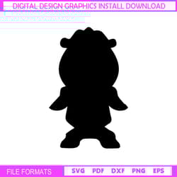 beauty and the beast cogsworth character silhouette vector svg