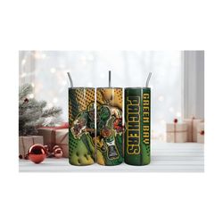 Green Bay Packers 3D Inflated Tumbler Wrap PNG