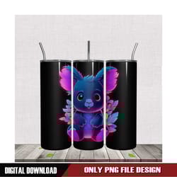 3d gothic koala design skinny tumbler wrap png