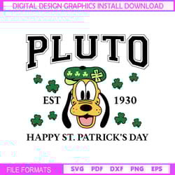 pluto dog happy st patrick day est 1930 svg
