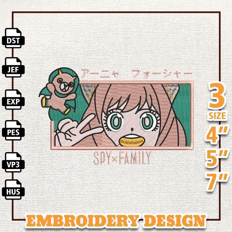 Anya Spy X Family, Anime Embroidery Design, Anime Machine Embroidery Design, Gift For Anime Fan, Instant Download.jpg