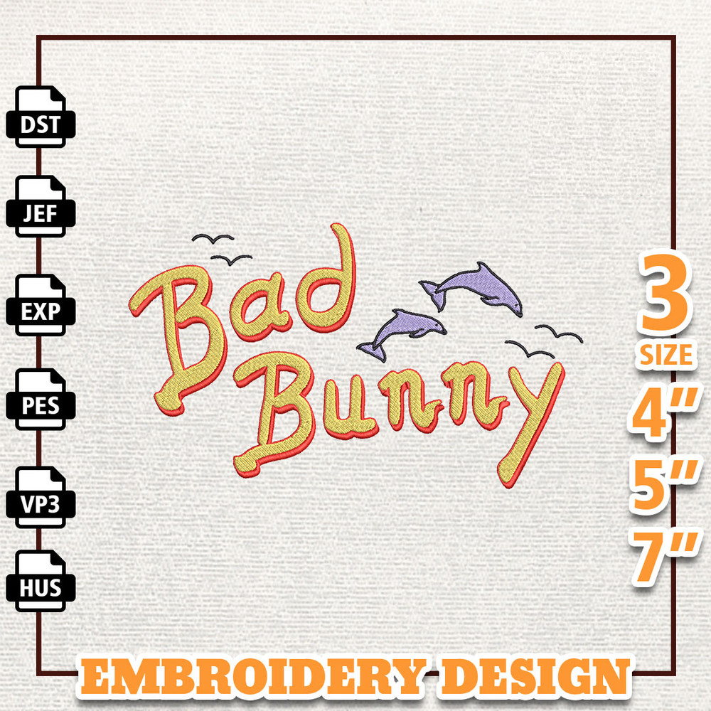 Bad Bunny Embroidery Design, Bad Bunny Embroidery File, Gift For Bad Bunny Fans, Bad Bunny, Instant Download 2.jpg