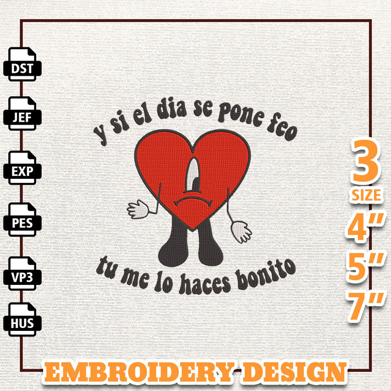 Bad Bunny Embroidery Design, Bad Bunny Embroidery File, Gift For Bad Bunny Fans, Bad Bunny, Instant Download 5.jpg