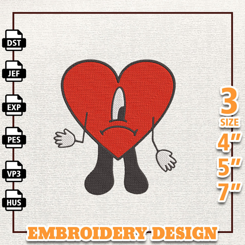 Bad Bunny Embroidery Design, Bad Bunny Embroidery File, Gift For Bad Bunny Fans, Bad Bunny, Instant Download 7.jpg