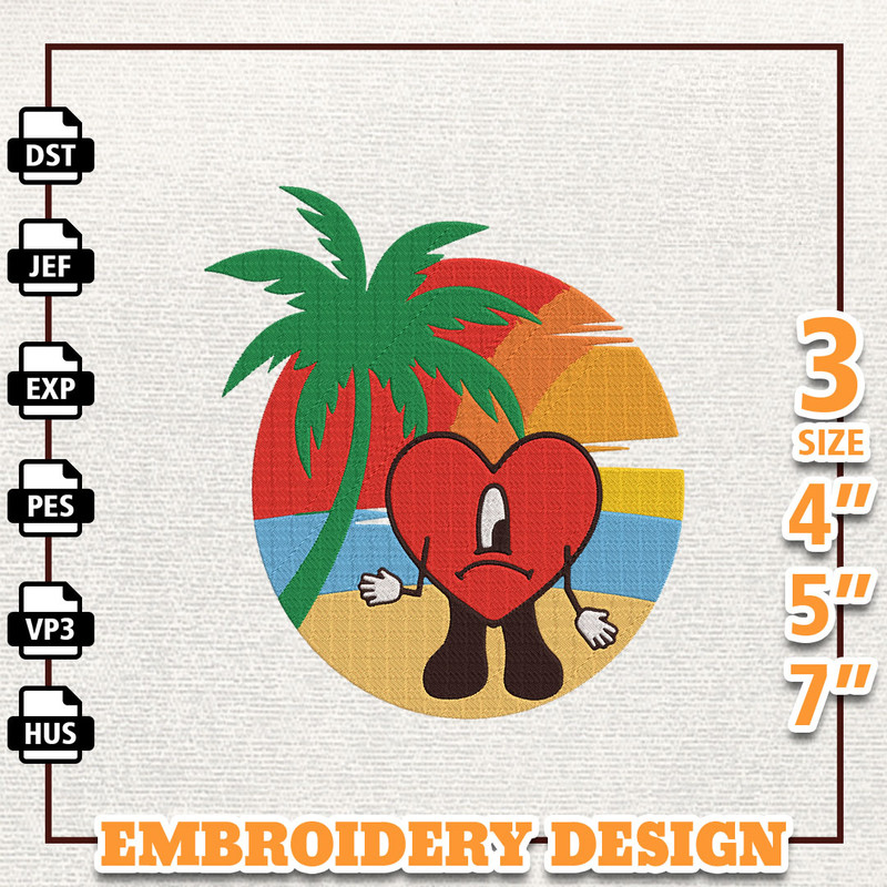 Bad Bunny Embroidery Design, Bad Bunny Embroidery File, Gift For Bad Bunny Fans, Un Verano Sin Ti, Instant Download 3.jpg