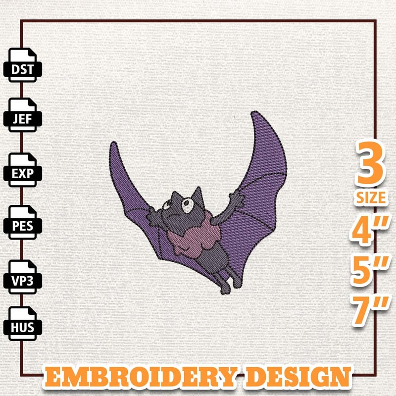 Bat Bluey Dog Halloween Embroidery Design, Happy Haloween Embroidery File, Bluey Dog Cartoon Embroidery Design, Hallowee.jpg