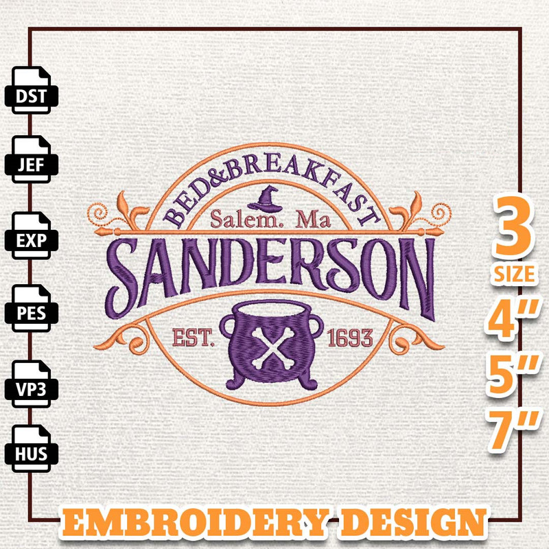 Bed Breakfast Witch 1693 Embroidery Design, Halloween Witch Sister Embroidery Design, Embroidery Design For Shirt, 3 Siz.jpg