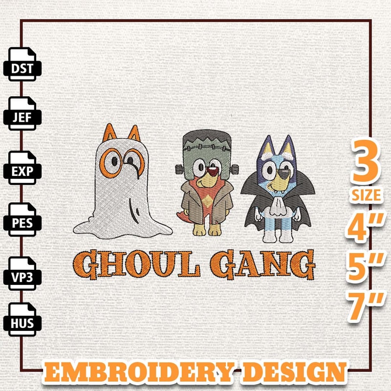 Bluey Dog Halloween Embroidery Design, Ghoul Gang Embroidery Design, Horror Halloween Embroidery Machine Design, Instant.jpg