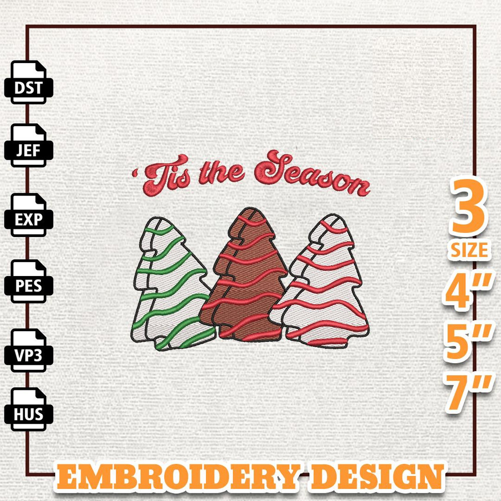 Christmas Candy Embroidery File, Christmas Tree Cake Embroidery Design, Instant Download.jpg