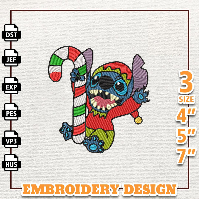 Christmas Character Embroidery Machine Design, Alien Elf Monster Embroidery Design, Instant Download.jpg