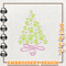 Christmas Cute Animal Embroidery File, Christmas Paw Tree Embroidery Machine Design, Instant Download.jpg