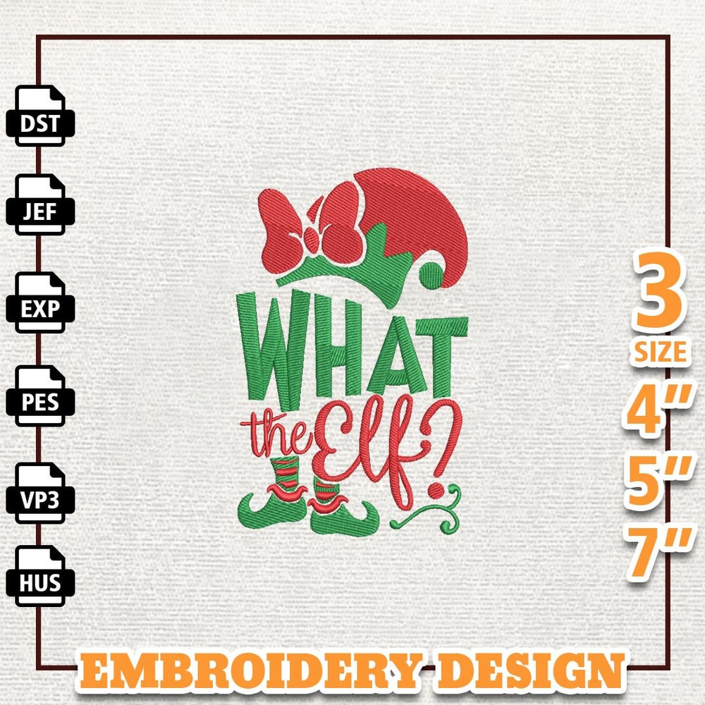 Christmas Elf Embroidery Design, Christmas Funny Quotes Embroidery Machine Design, Instant Download.jpg