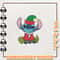Christmas Elf Monster Embroidery Design, Blue Monster Embroidery Design, Instant Download.jpg