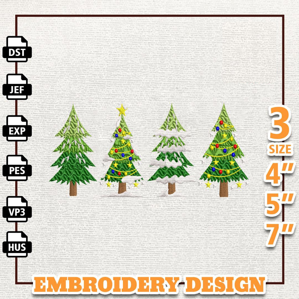 Christmas Embroidery Designs, Christmas Tree Embroidery Designs, Xmas Embroidery Files, Instant Download.jpg