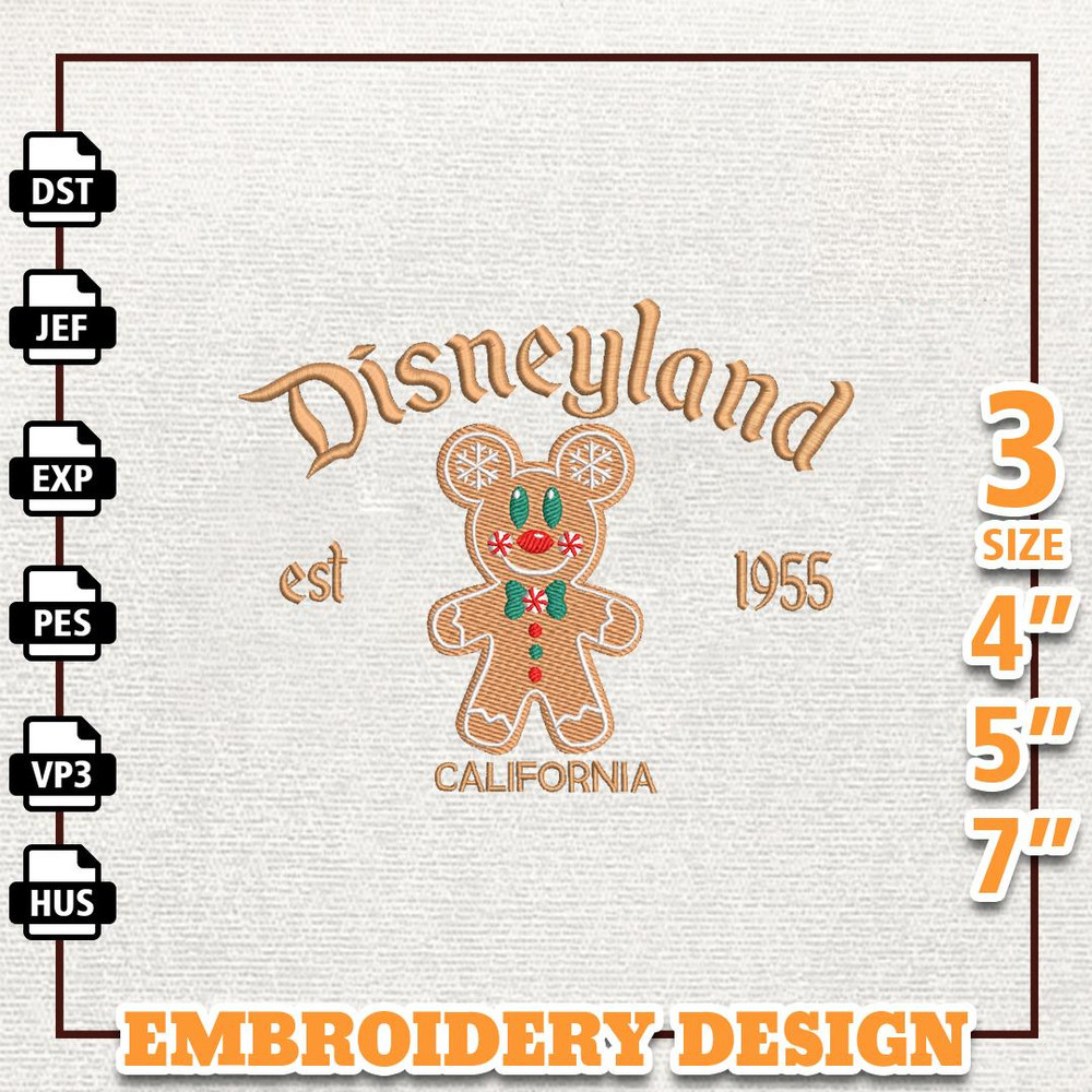 Christmas Gingerbread Mouse Embroidery Machine Design, Christmas Cookies Embroidery File, Instant Downloaf.jpg