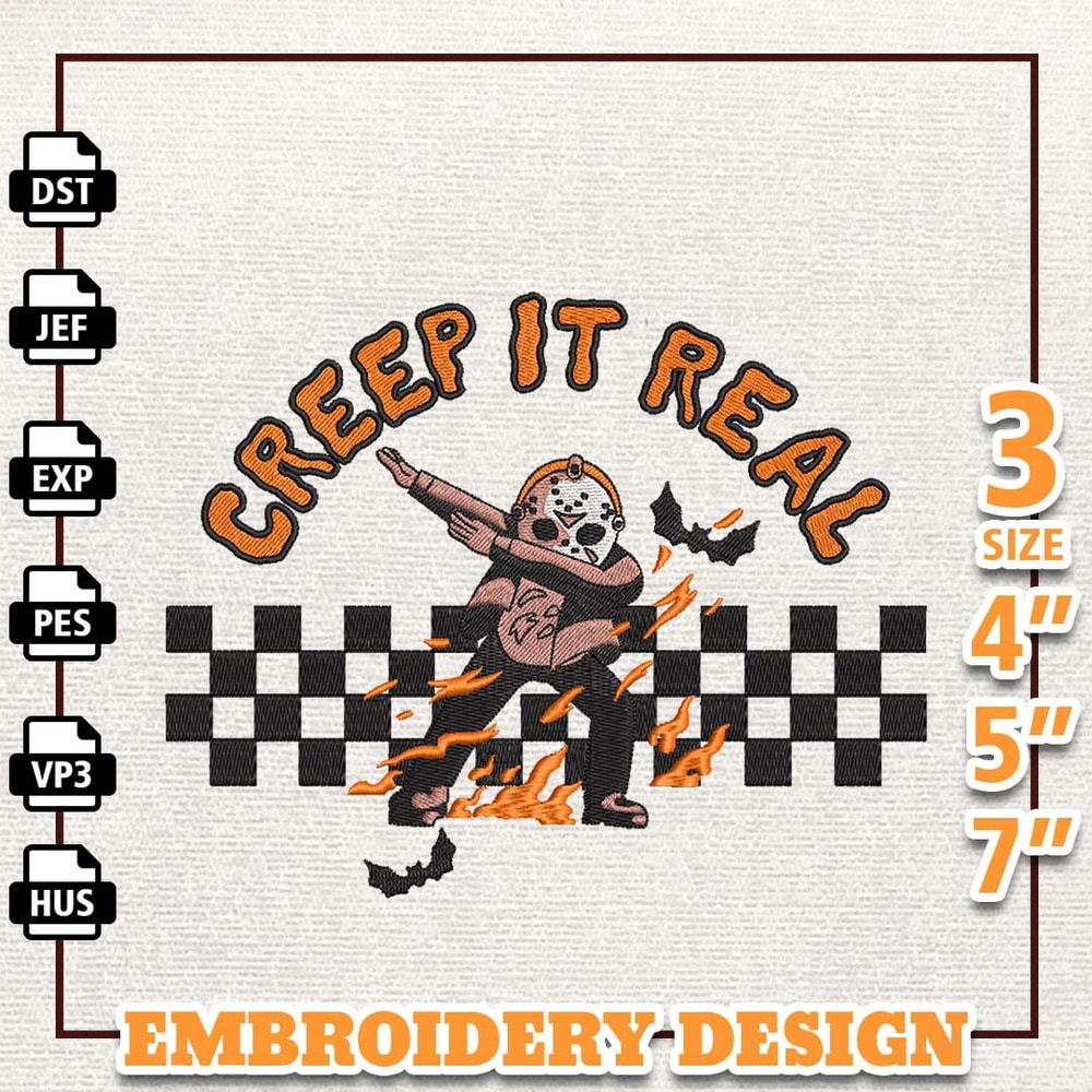 Creep It Real Embroidery Design, Horror Movie Embroidery Design, Halloween Embroidery Design, Retro Halloween Design, Ho 1.jpg
