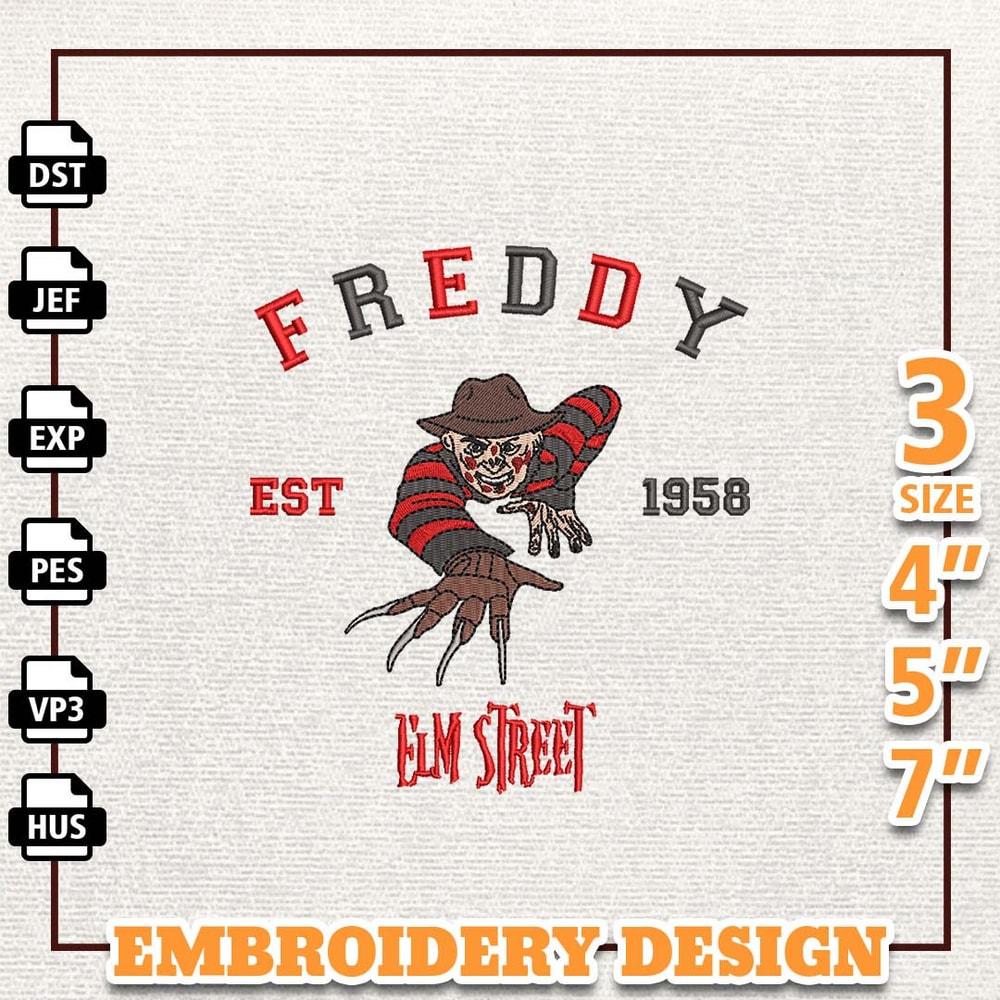 Dream Killer 1984 Horror Movie Halloween, Horror Movie Killers Embroidery Design, Scream Movie Halloween Embroidery Mach.jpg