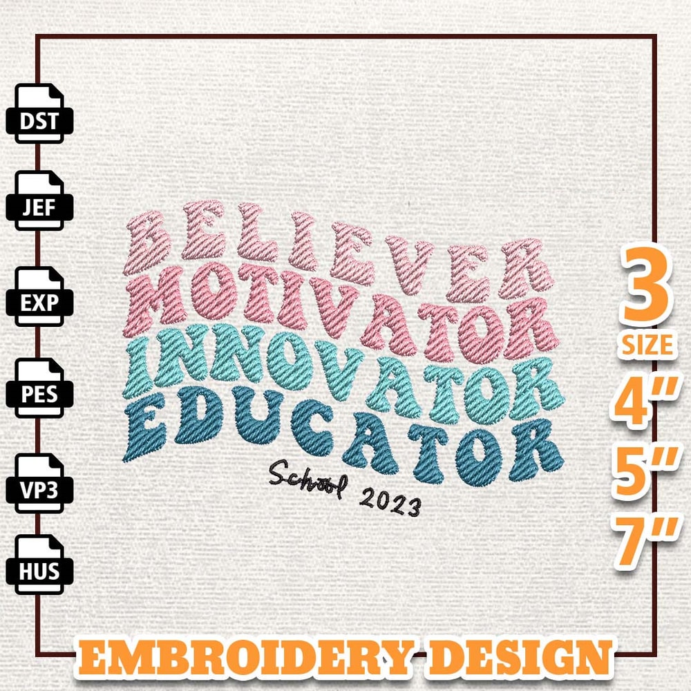 Educator School 2023 Embroidery Design, Back To School Embroidery Design, School Day Embroidered Design, School Life Fi.jpg