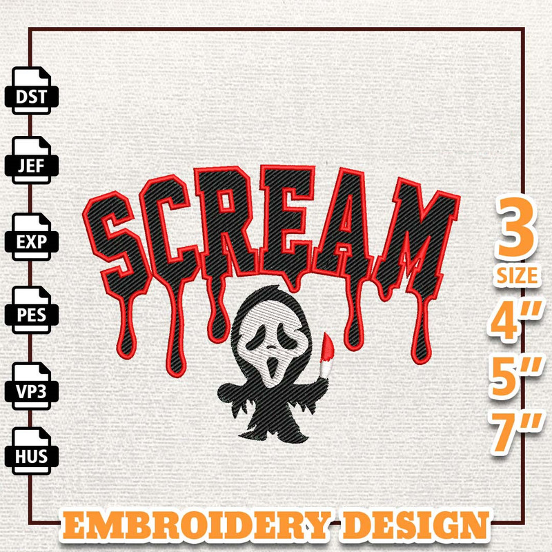 Ghost Face Craft Embroidery Design, Scary Halloween Embroidery File, Horror Scream Embroidery Machine Design, Instant Do 1.jpg