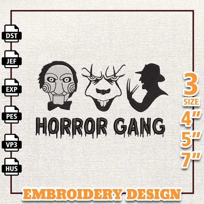 Ghouls Gang Embroidery Design, Instant Download, Horror Gang Embroidery Design, Halloween Movie Characters Embroidery Fi.jpg