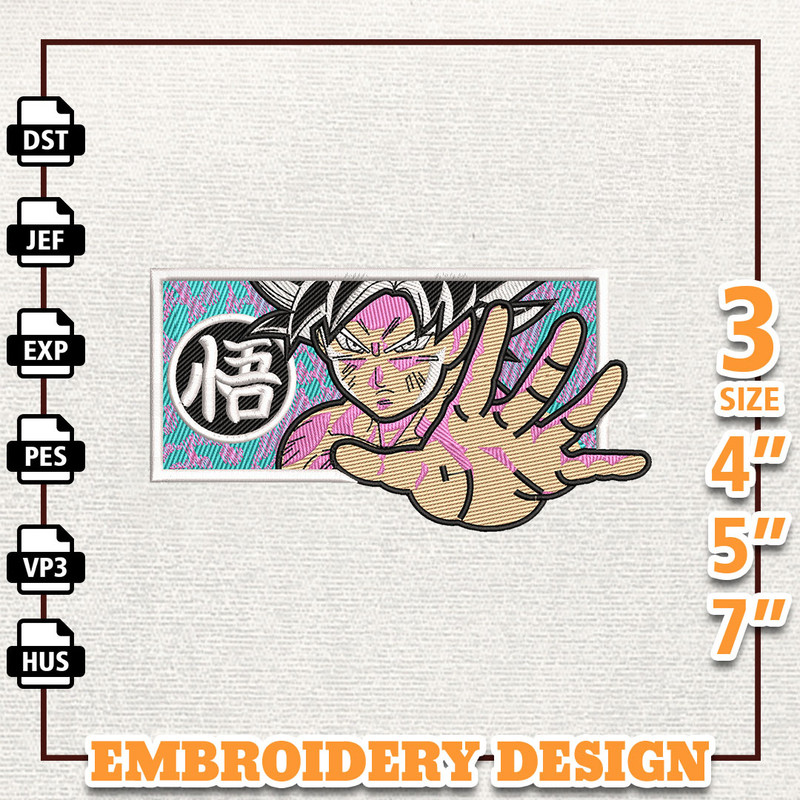 Goku Anime Design, Anime Embroidery Design, Anime Machine Embroidery Design, Gift For Anime Fan, Instant Download.jpg