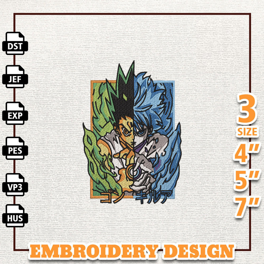 Gon Hunter x Hunter , Anime Embroidery Design, Anime Machine Embroidery Design, Gift For Anime Fan, Instant Download.jpg