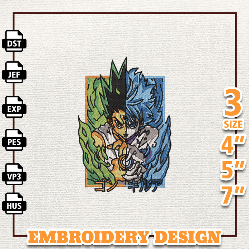 Gon Hunter x Hunter , Anime Embroidery Design, Anime Machine Embroidery Design, Gift For Anime Fan, Instant Download.jpg