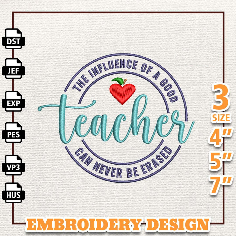 Good Teacher Embroidery Design, Back To School Embroidery Design, Teacher Quotes Embroidery File, School Embroidered Shi.jpg