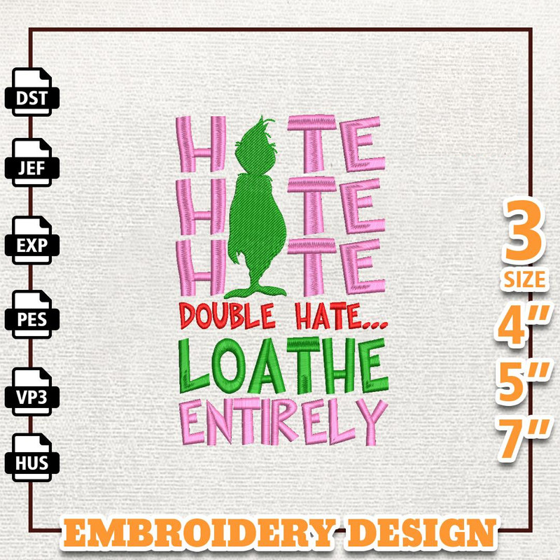 Greench I'm Booked Embroidery Design, Hate Loathe Greench Embroidery Machine Design, Instant Download.jpg