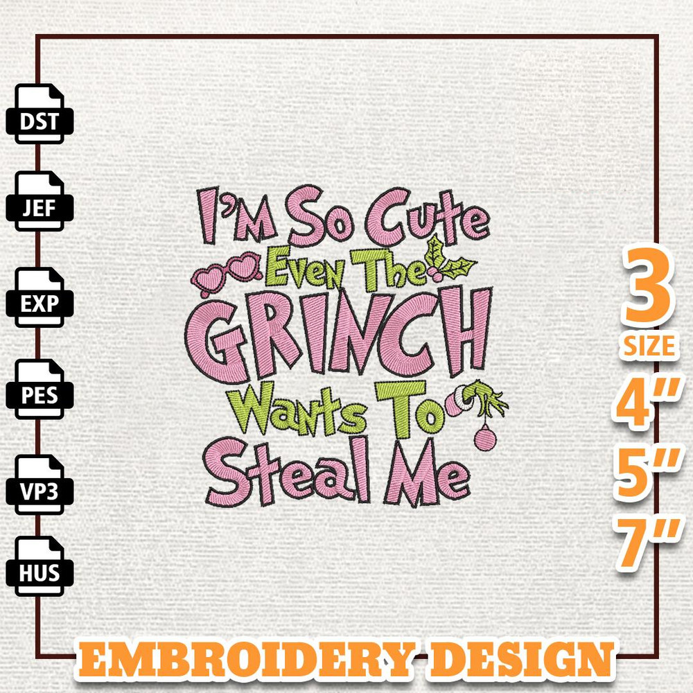 Greenchmas Want To Steal Me Embroidery Machine Design, Christmas Green Monster Embroidery Machine Design, Retro Pink Chr.jpg