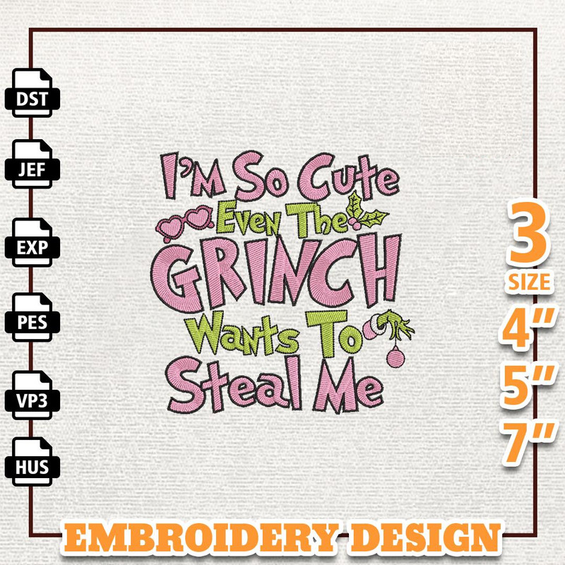 Greenchmas Want To Steal Me Embroidery Machine Design, Christmas Green Monster Embroidery Machine Design, Retro Pink Chr.jpg