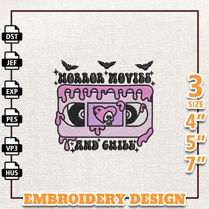 Halloween Embroidery Design, Horror Movie And Chill Embroidery Design, Scary Halloween Embroidery Machine Design, Insta.jpg