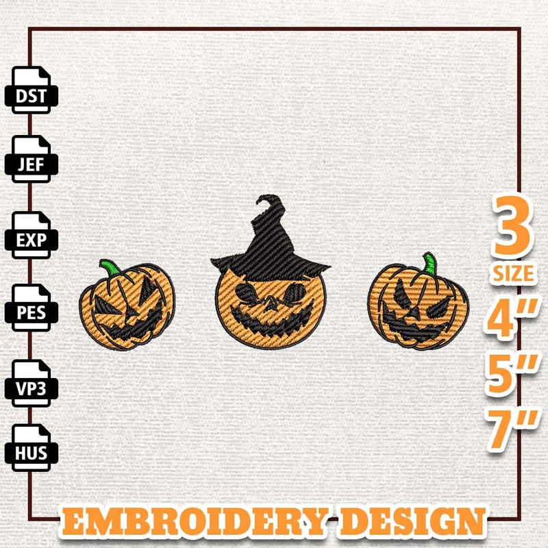 Happy Halloween Embroidery Design, Howdy Pumpkin Horror Halloween Embroidery Machine Design, Horror Halloween Embroidery.jpg