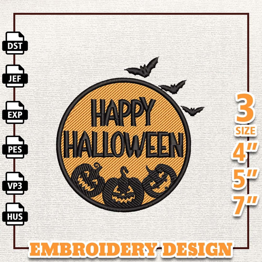 Happy Halloween Embroidery Design, Howdy Pumpkin Horror Halloween Embroidery Machine Design, Retro Pumpkin Embroidery De.jpg