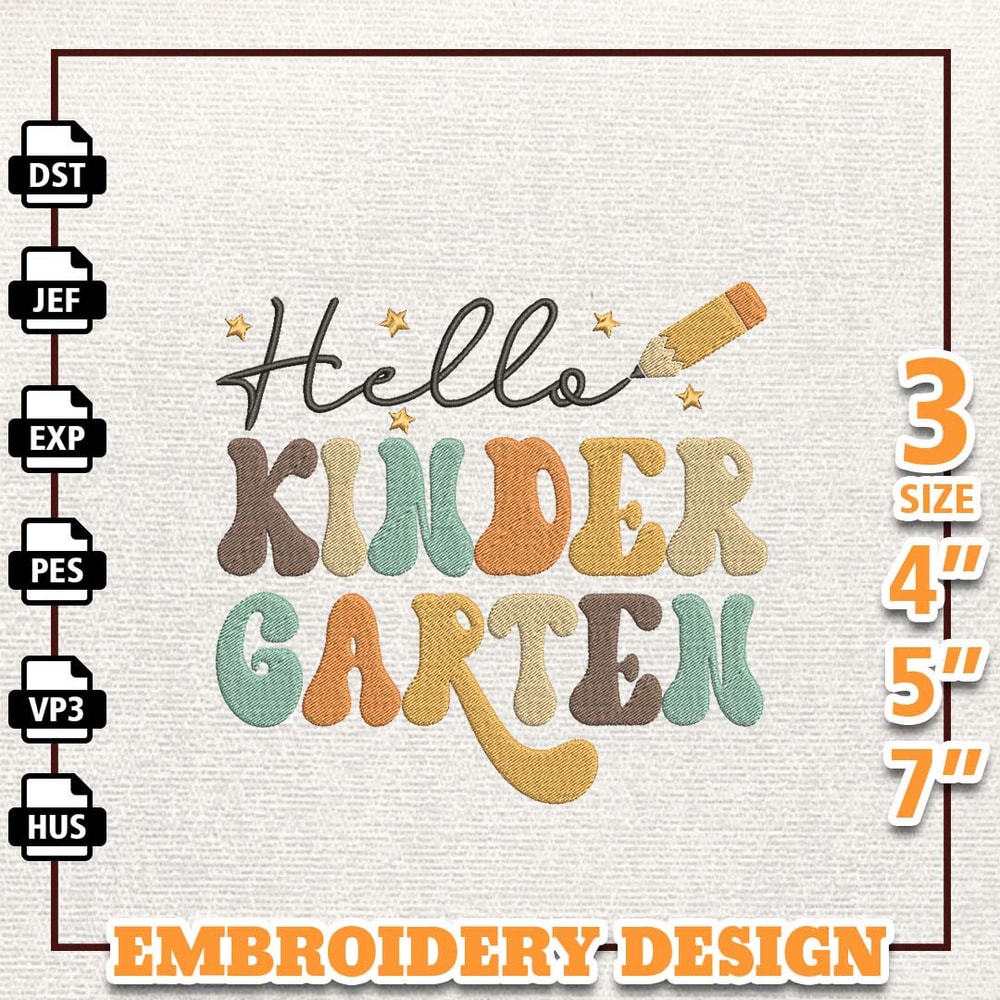 Hello Kindergarten School Embroidery Designs, Back To School Embroidery Designs, School Embroidery Design,Kindergarten.jpg