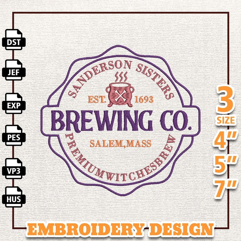 Halloween Witch Characters Embroidery Design, Brewing Witches 1693 Halloween Witch Sister Embroidery Machine Design, Ins 1.jpg