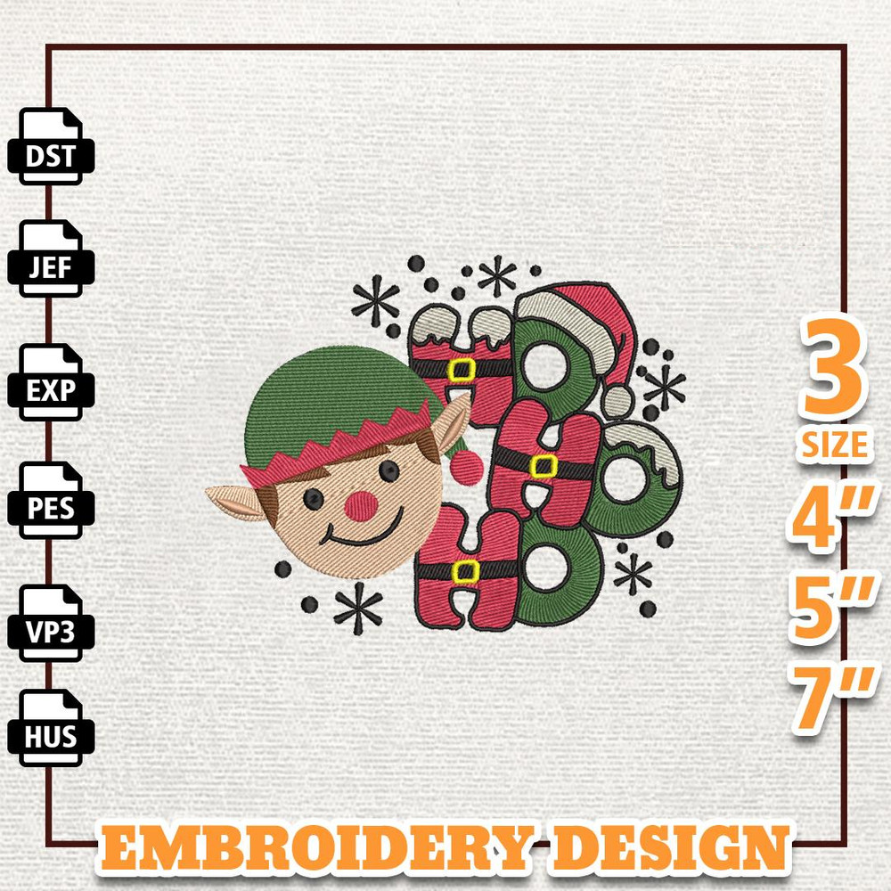Ho Ho Ho Embroidery Machine Design, Merry And Bright Embroidery Machine Design, Instant Download.jpg