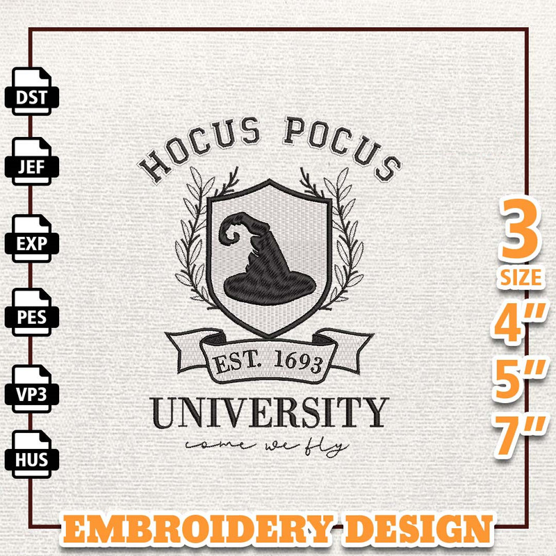 Hocus Pocus University Embroidery, Happy Halloween Embroidery, Hocus Pocus Embroidery, Switch Hat Embroidery, Sanderson.jpg