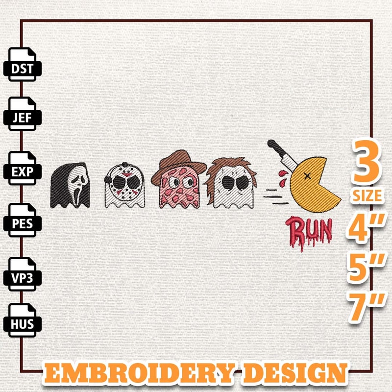 Horror Movie Characters Embroidery File, Happy Halloween Embroidery Machine Design, Creepy Cartoon Embroidery File, Inst.jpg