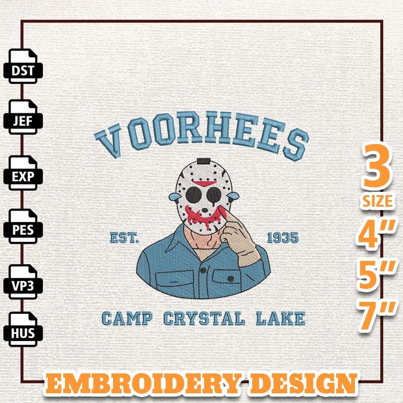 Horror Movie Killer Embroidery Design, The Killer EST 1935 Embroidery Design, Scary Halloween Movie Embroidery Machine.jpg