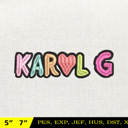 Karol G Embroidery Design, Karol G Music Album Embroidery Design, Machine Embroidery Design, Instant Download