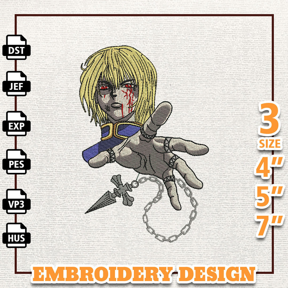 Kurapika Anime Design, Anime Embroidery Design, Anime Machine Embroidery Design, Gift For Anime Fan, Instant Download.jpg