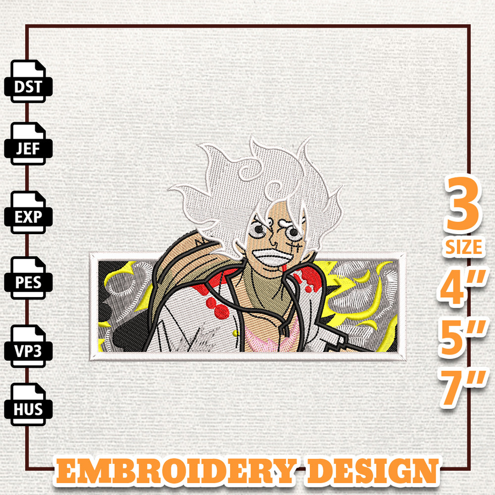 Luffy Gear 5 One Piece, Anime Embroidery Design, Anime Machine Embroidery Design, Gift For Anime Fan, Instant Download 1.jpg