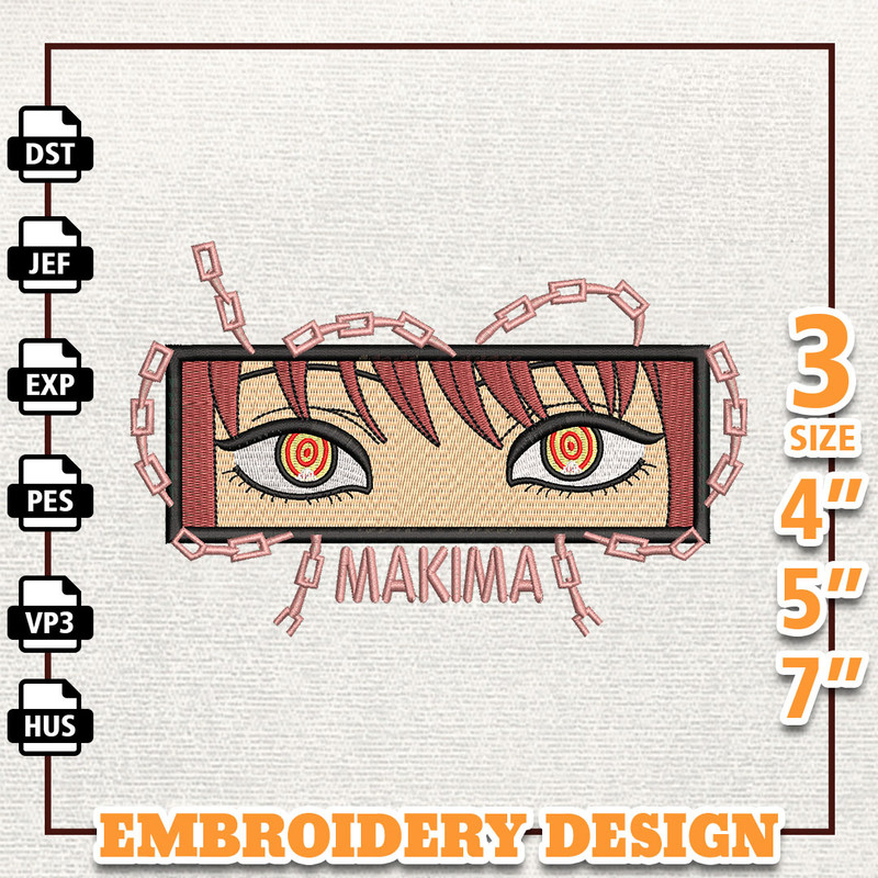 Makima Anime Design, Anime Embroidery Design, Anime Machine Embroidery Design, Gift For Anime Fan, Instant Download.jpg