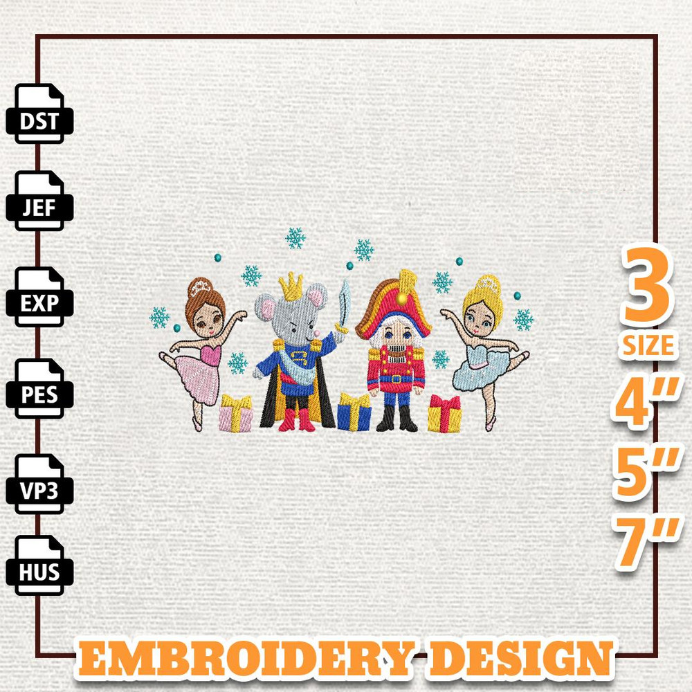 Merry Christmas 2023 Embroidery Design, Cute Nutcracker Embroidery Design, Instant Download.jpg