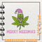 Merry Weedmas Embroidery Design, Retro Pink Christmas Marijuana Embroidery Machine Design, Instant Download.jpg