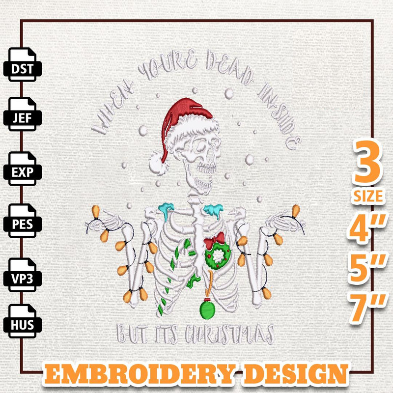 Merry Xmas Embroidery Designs, When You Are Dead Inside, Christmas Embroidery Designs, Instant Download.jpg