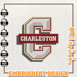 NCAA Charleston Cougar Embroidery Design, NCAA Basketball Embroidery Design, Machine Embroidery Design, Instant Download