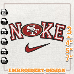 NFL San Francisco 49ers, Nike NFL Embroidery Design, NFL Team Embroidery Design, Nike Embroidery Design, Instant Downloa